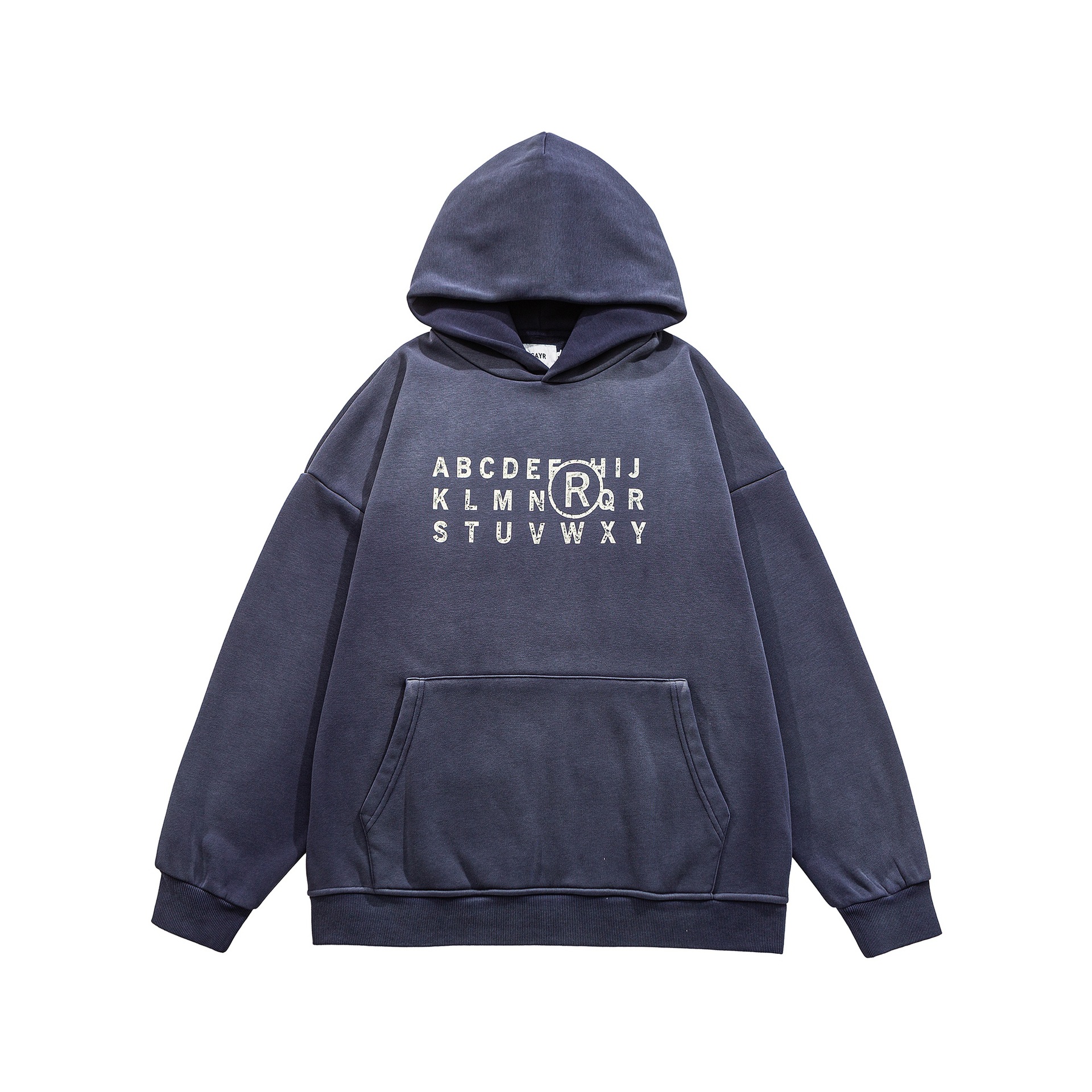 Letter Print Loose Washed Hoodie Sweatshirt