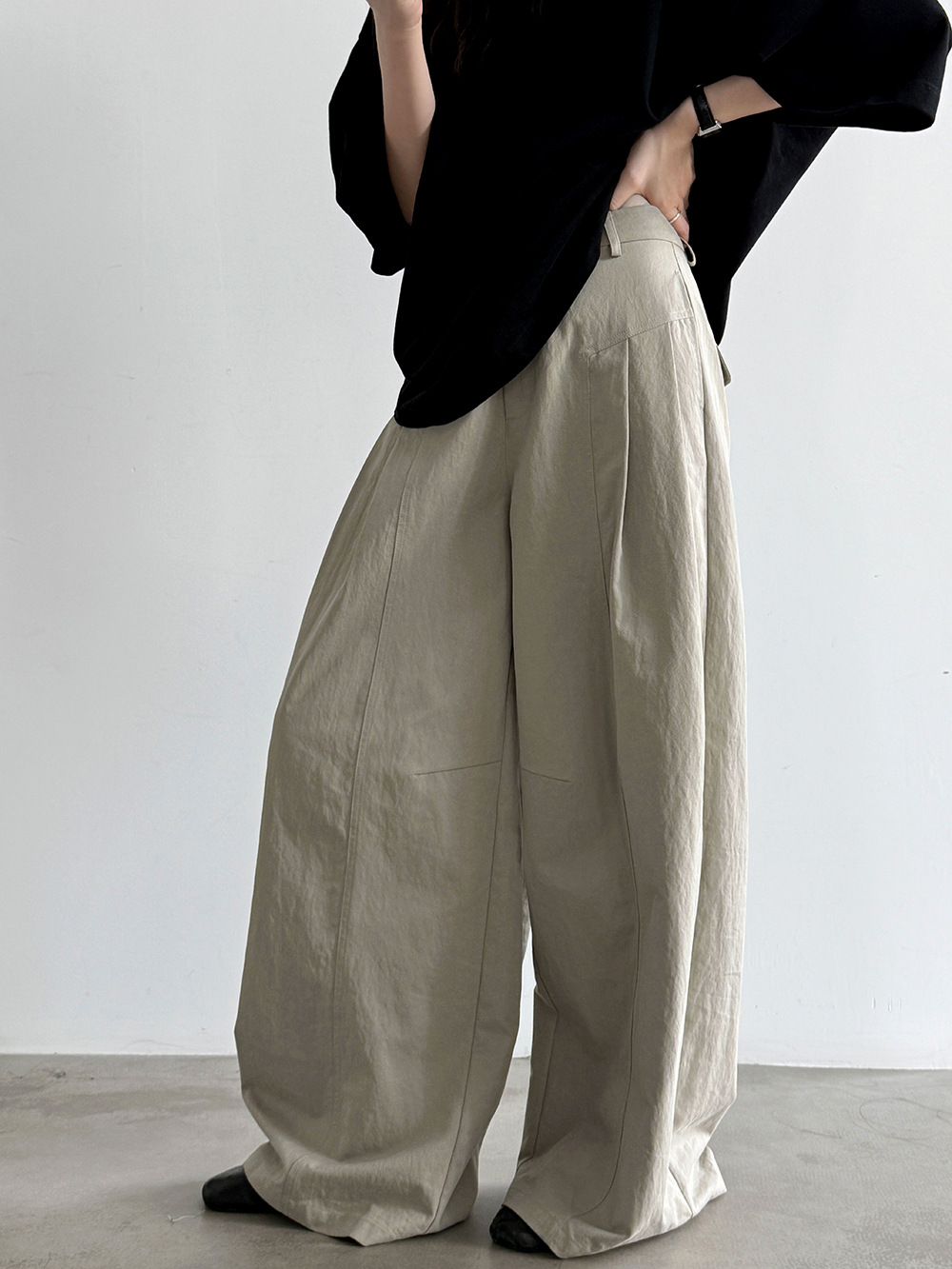 Pleat-Front Wide-Leg Trousers