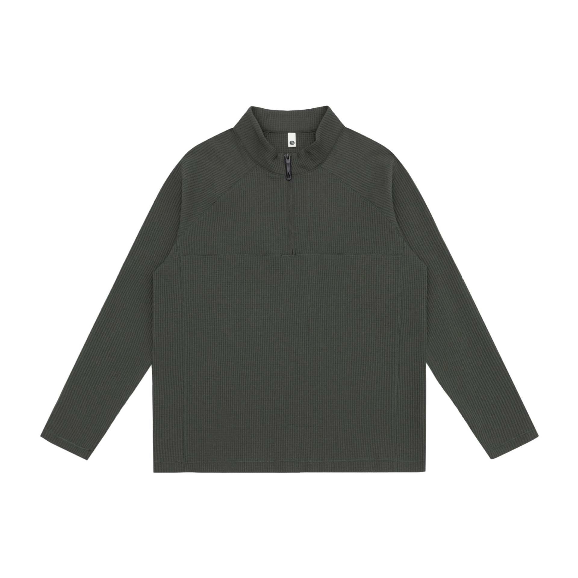 Stand-up Collar Half Zipper Hooded Sweatshirt Men's Solid Color Casual Layering Top