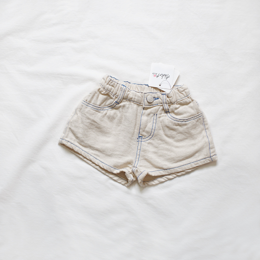 Children's Blue Stitch Denim Shorts for Girls