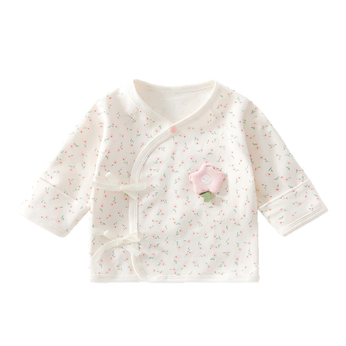 Newborn Pure Half-Back Shirt Baby Delivery Room Long Sleeve