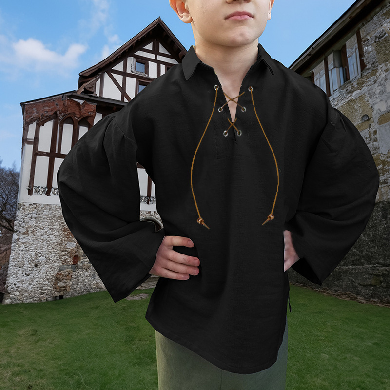 Pirate Viking Renaissance Shirt Costume for Boys detail image 1