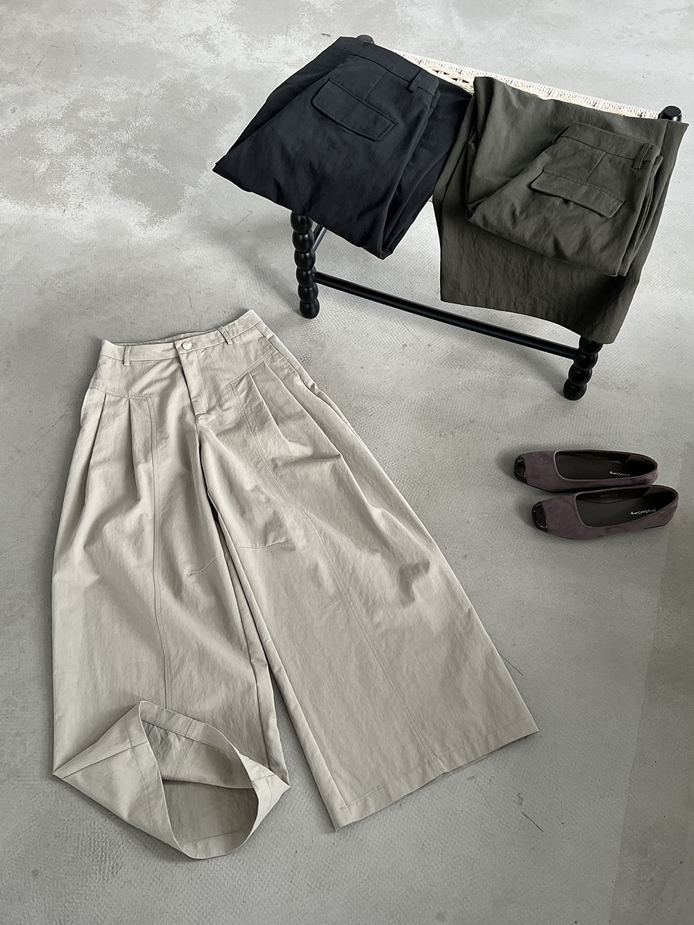 Pleat-Front Wide-Leg Trousers