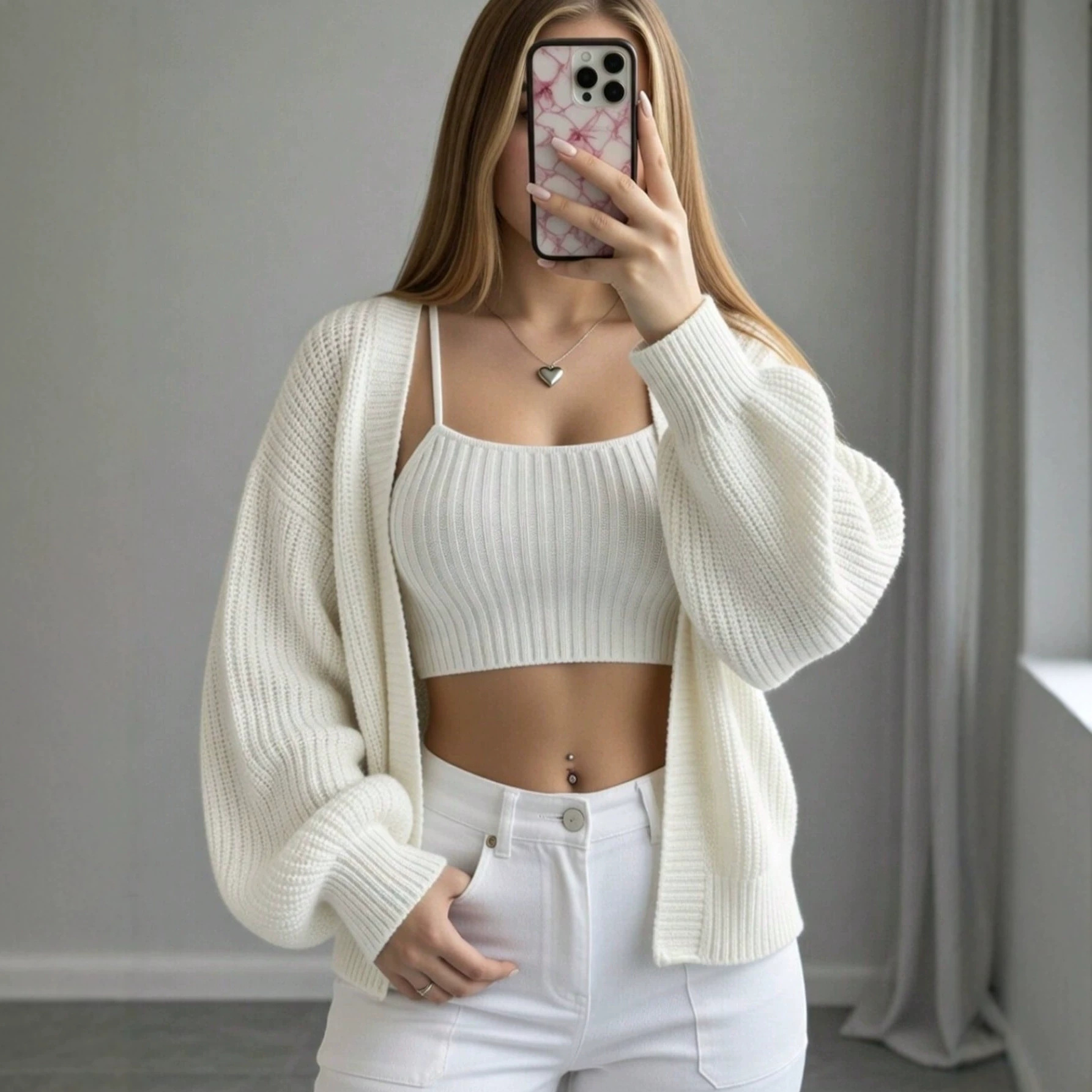 Relaxed Loose V-Neck Knit Cardigan for Women, Autumn Winter New Outerwear Sweater Coat, Plus Size