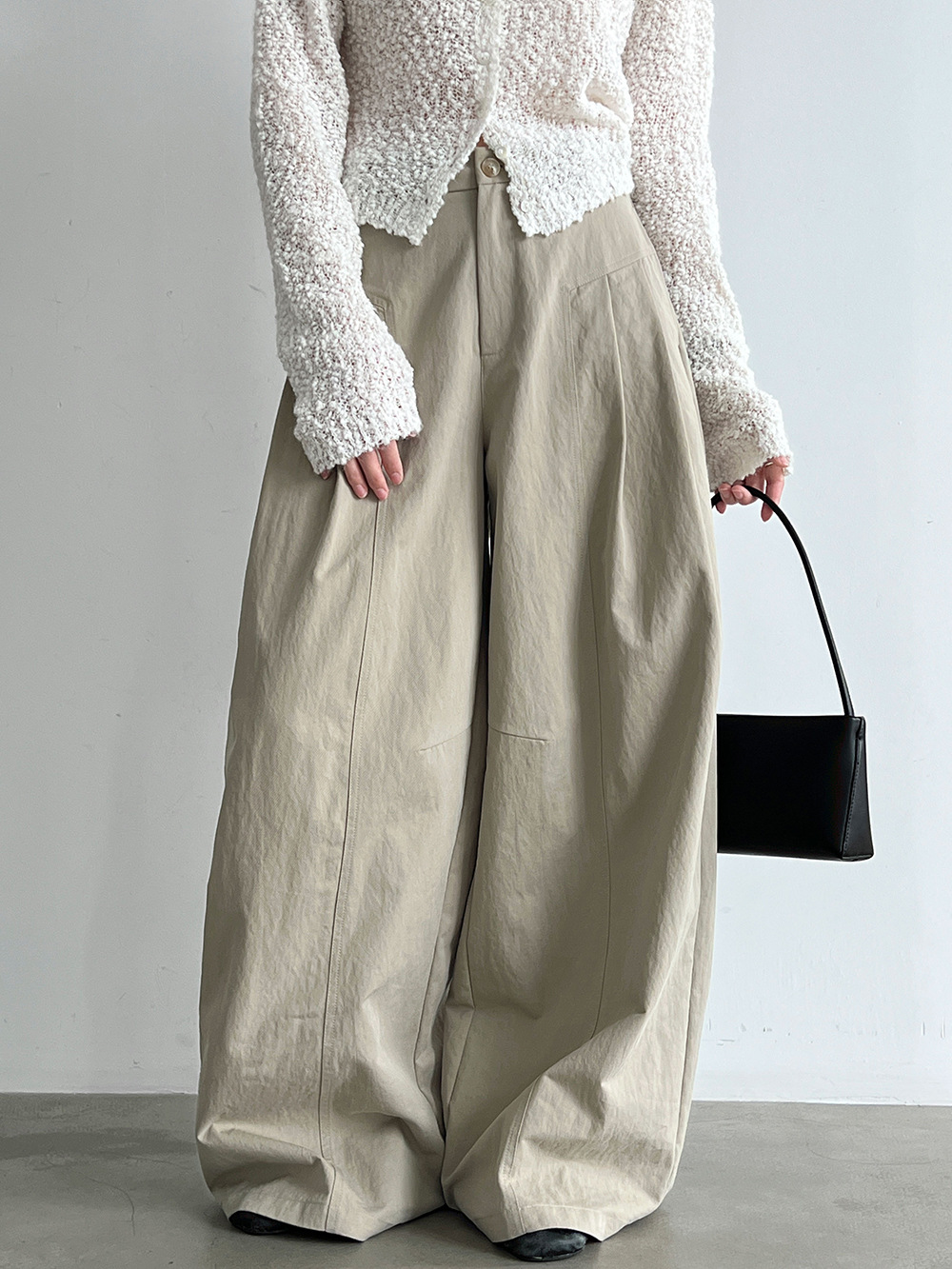 Pleat-Front Wide-Leg Trousers