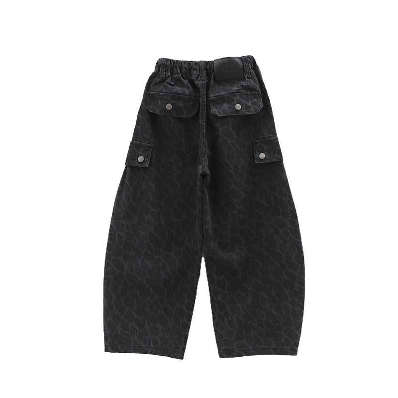 Boys' Cargo Pants, Casual Street Style Straight Leg Wide Leg Trousers for Kids and Teenagers