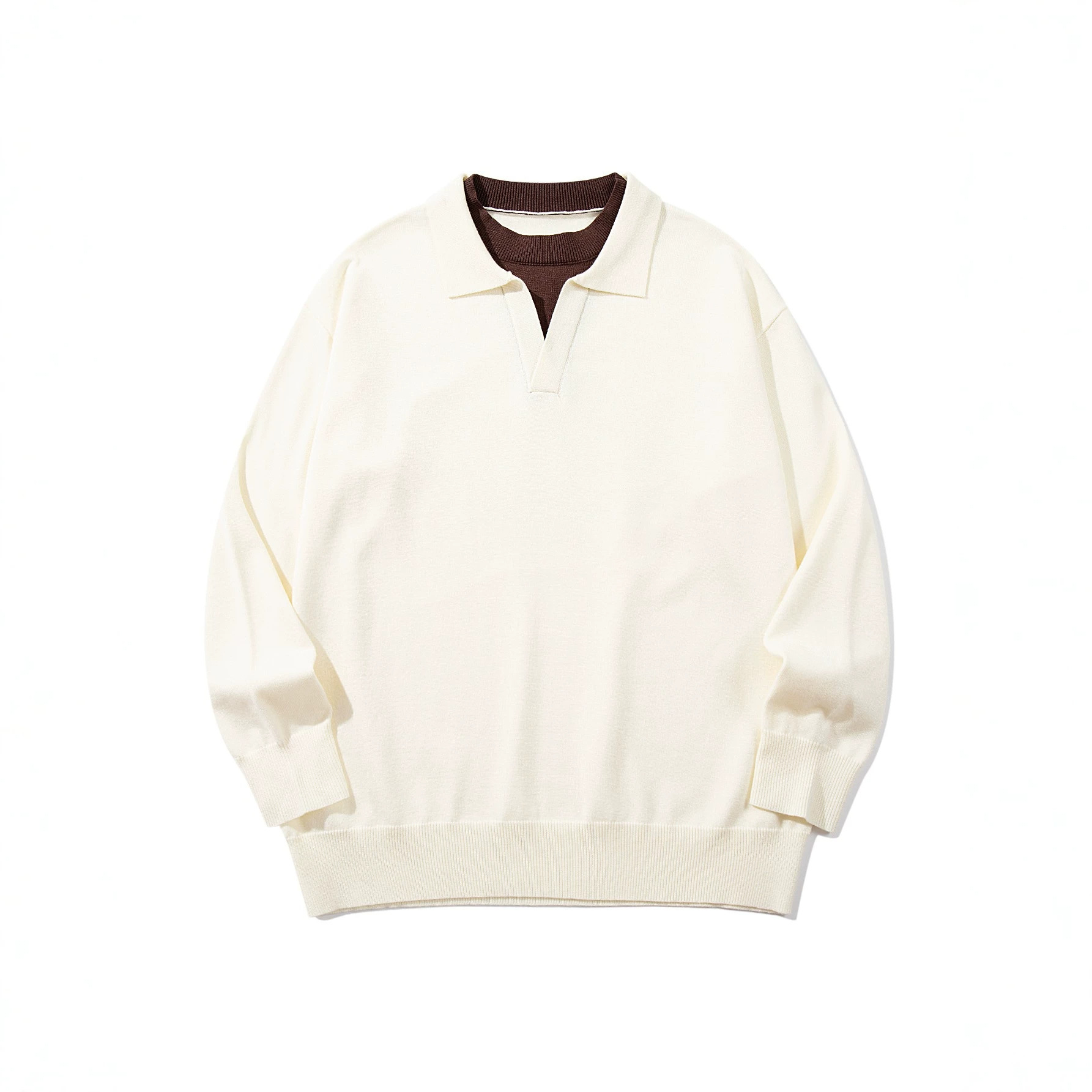 Contrast colored interior sweater