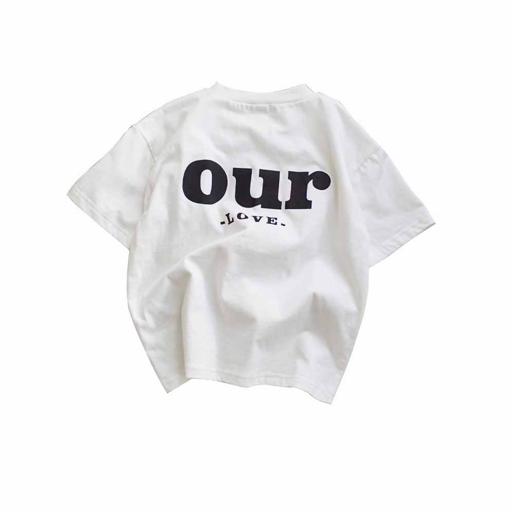 Loose Long Sleeve T-Shirt Dress for Kids and Adults with Double-Sided Print Top