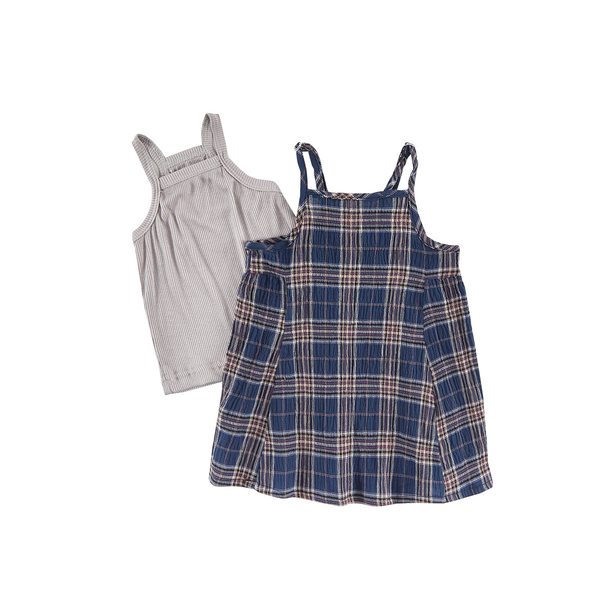 Simple Striped Sleeveless Romper Set for Baby Girls