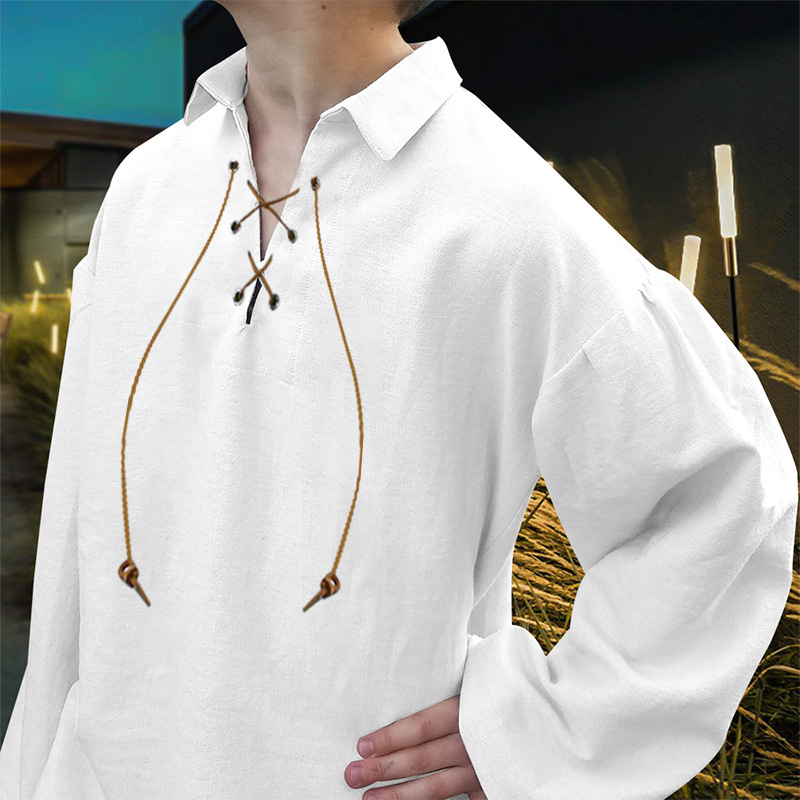 Pirate Viking Renaissance Shirt Costume for Boys detail image 3