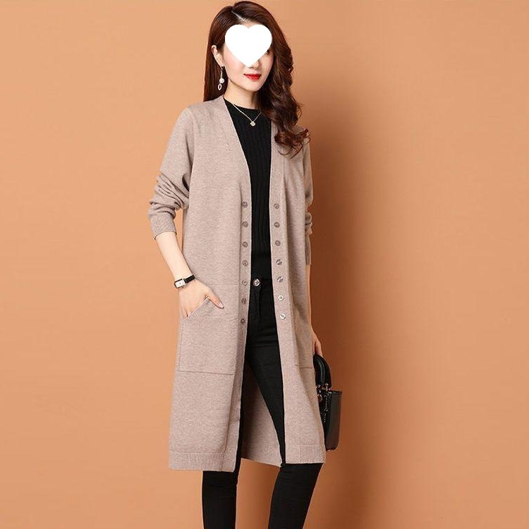 Mid length cardigan sweater jacket