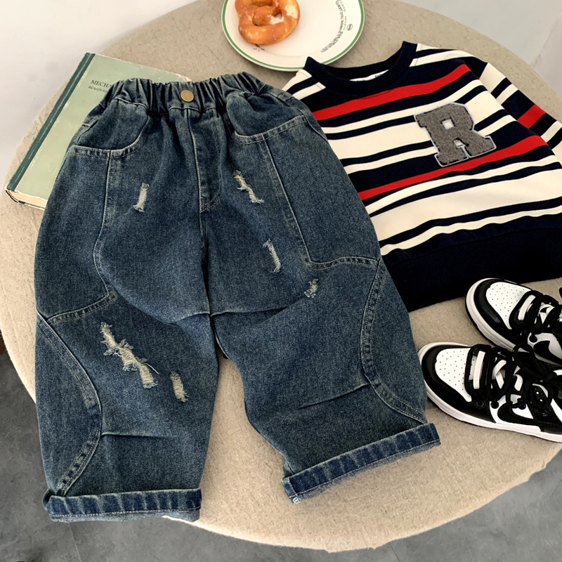 Boys' jeans autumn clothing children's pants