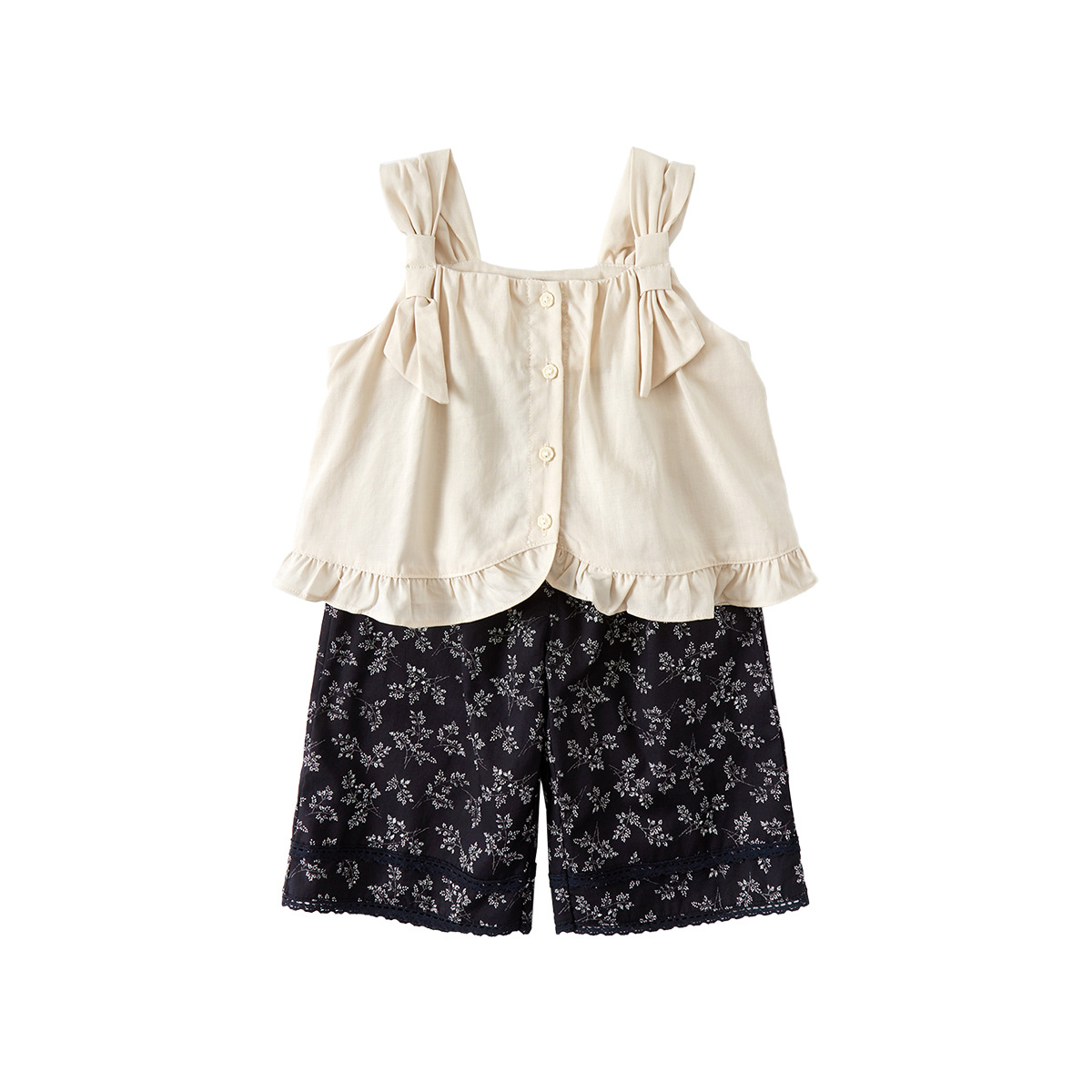 Wide Leg Pants Set for Girls, Irregular Hem Design, Casual Two-Piece Outfit