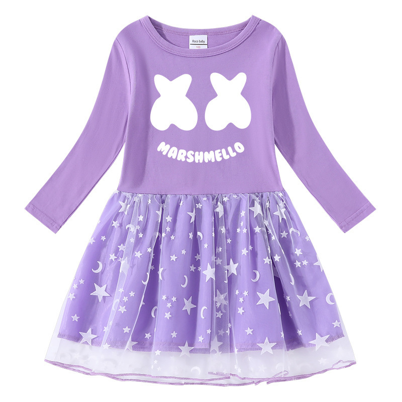 Girl's cotton printed cartoon dress