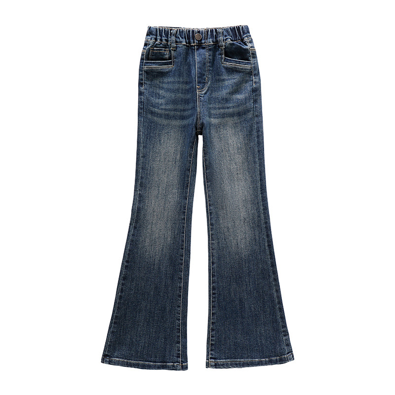 Girls' Flared Jeans, Casual Pants for Middle and Older Children