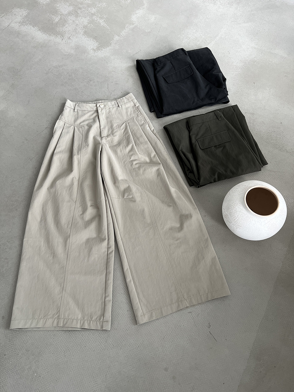 Pleat-Front Wide-Leg Trousers