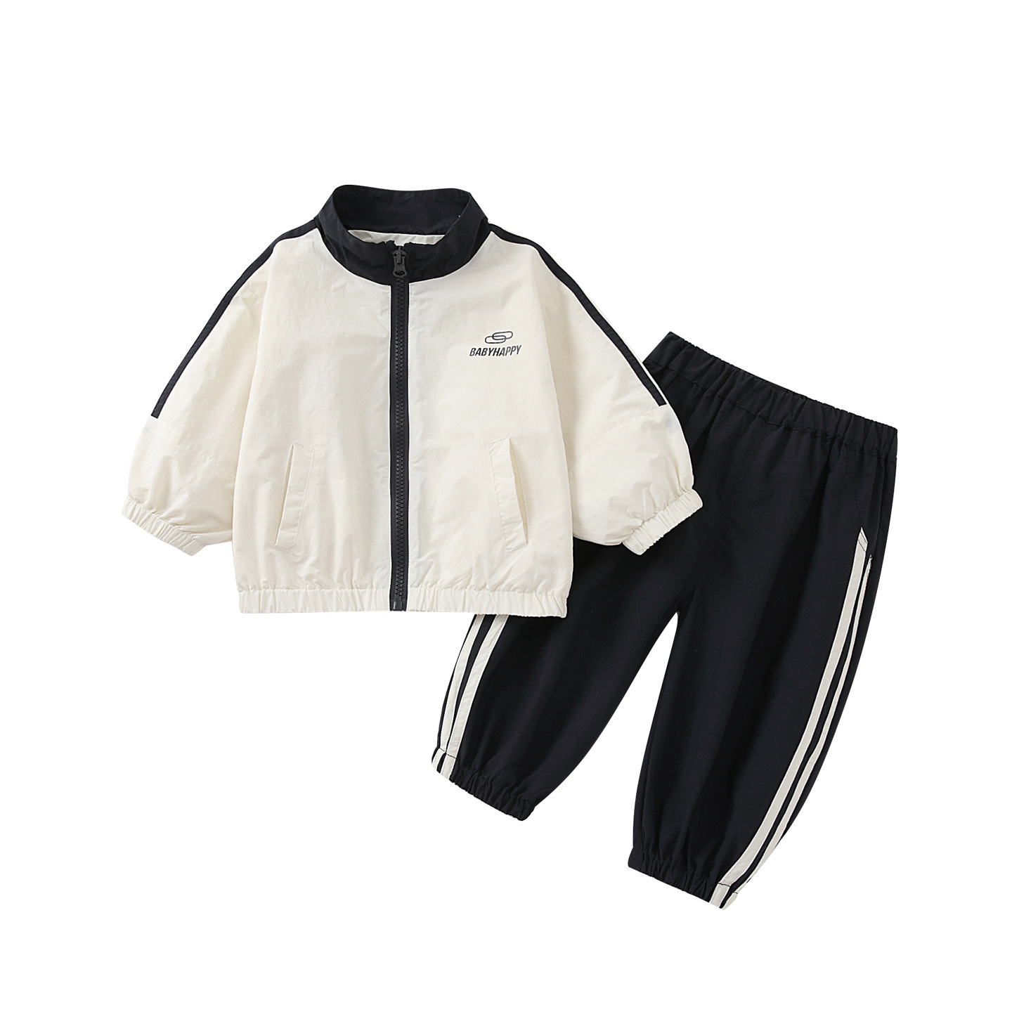Baseball Jacket and Casual Pants Two-Piece Set, Outfit for Kids