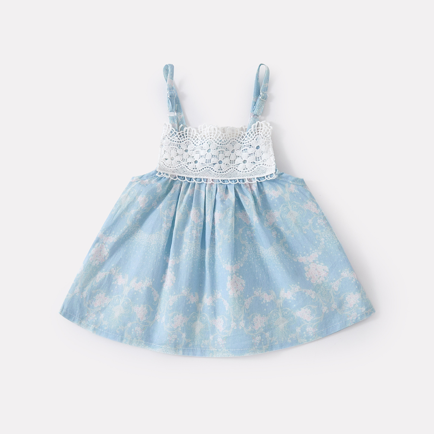 Sweet Floral Strapless Dress with Ruffled Tiered Skirt, Lightweight Patchwork Design, Breathable