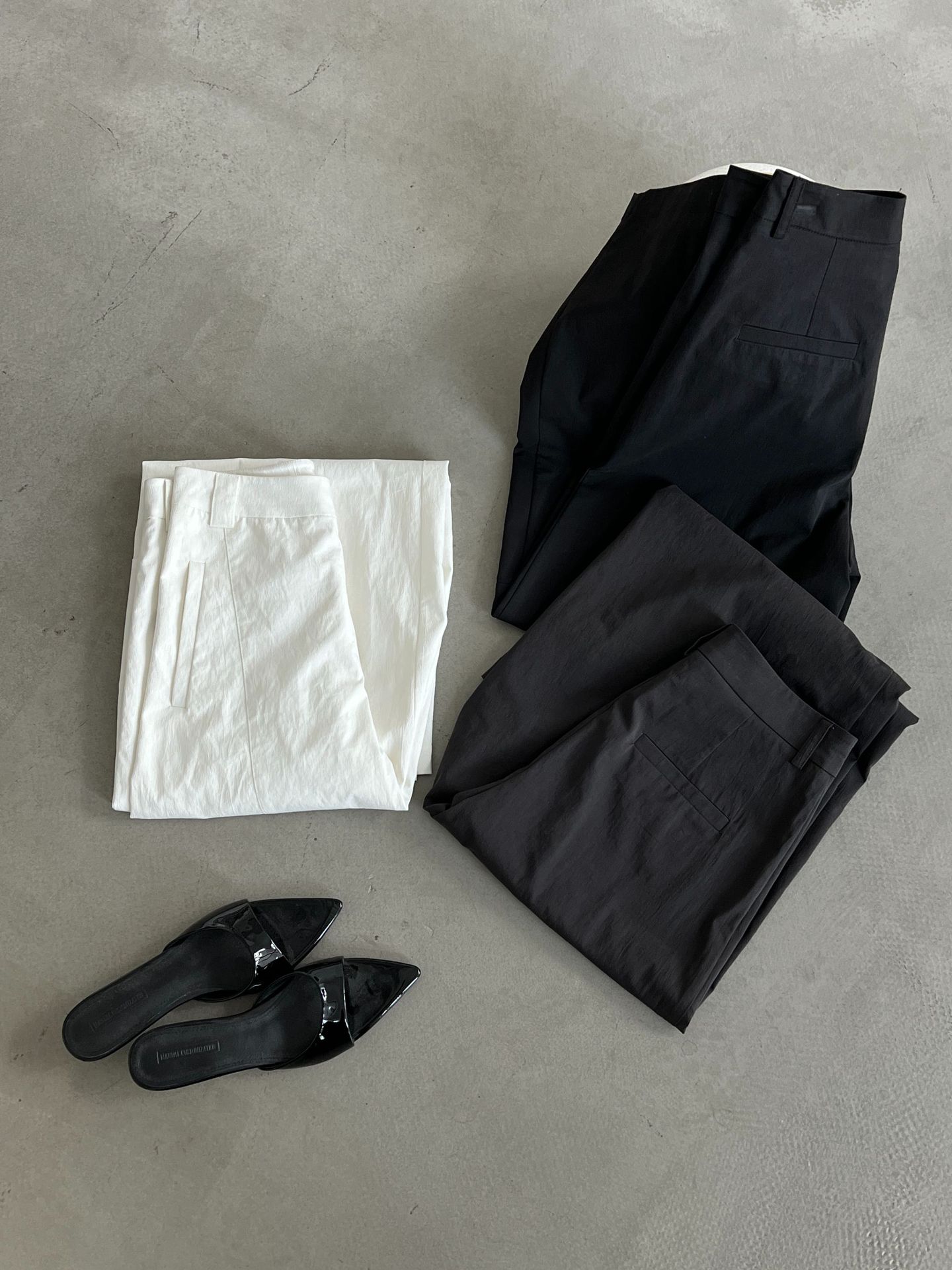 Curved-Seam Wide-Leg Trousers