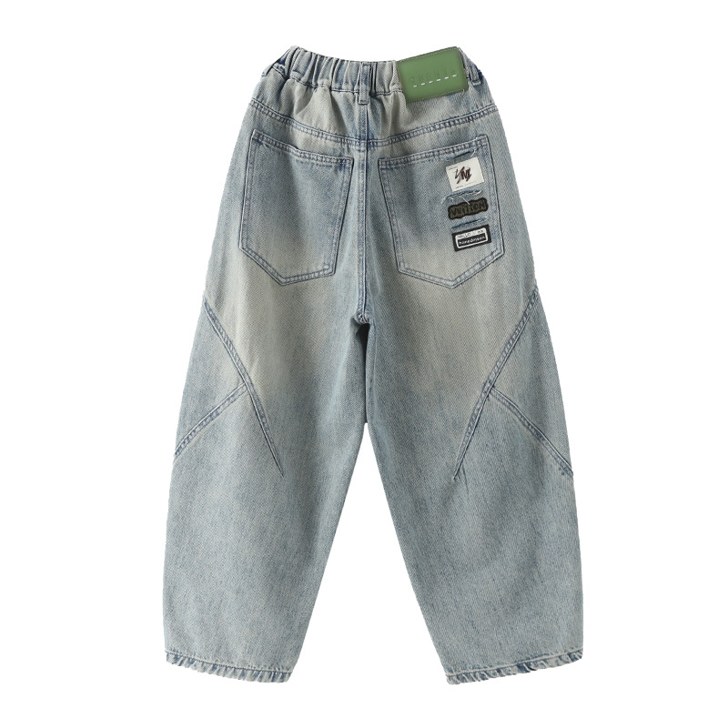 Boy's Jeans Casual Long Pants for Kids Trendy Street Style