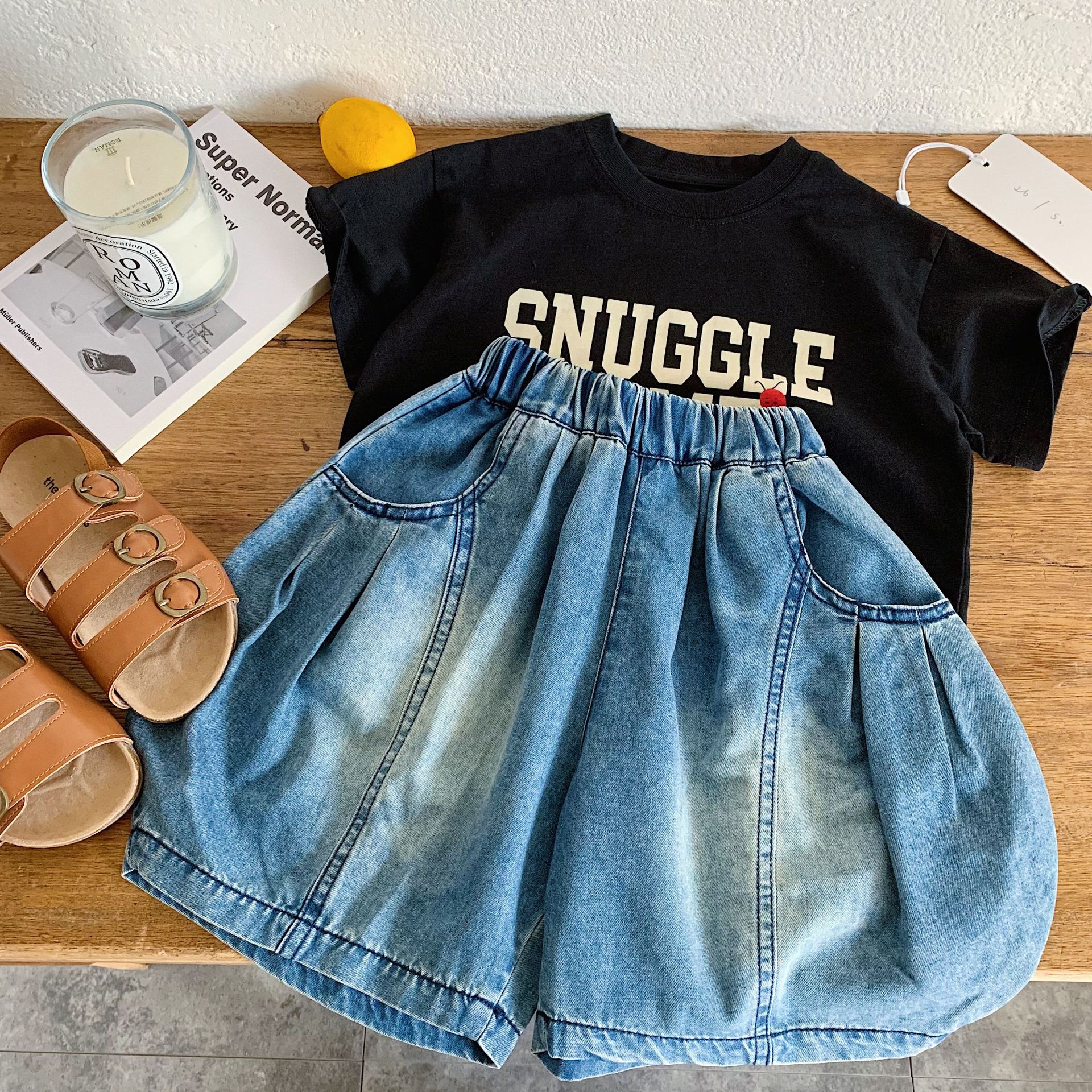 Children's denim shorts summer versatile