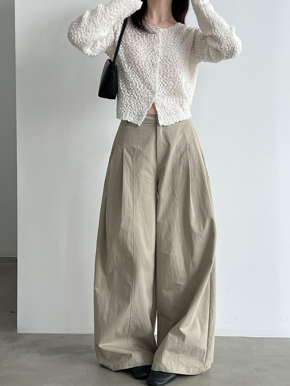 Pleat-Front Wide-Leg Trousers