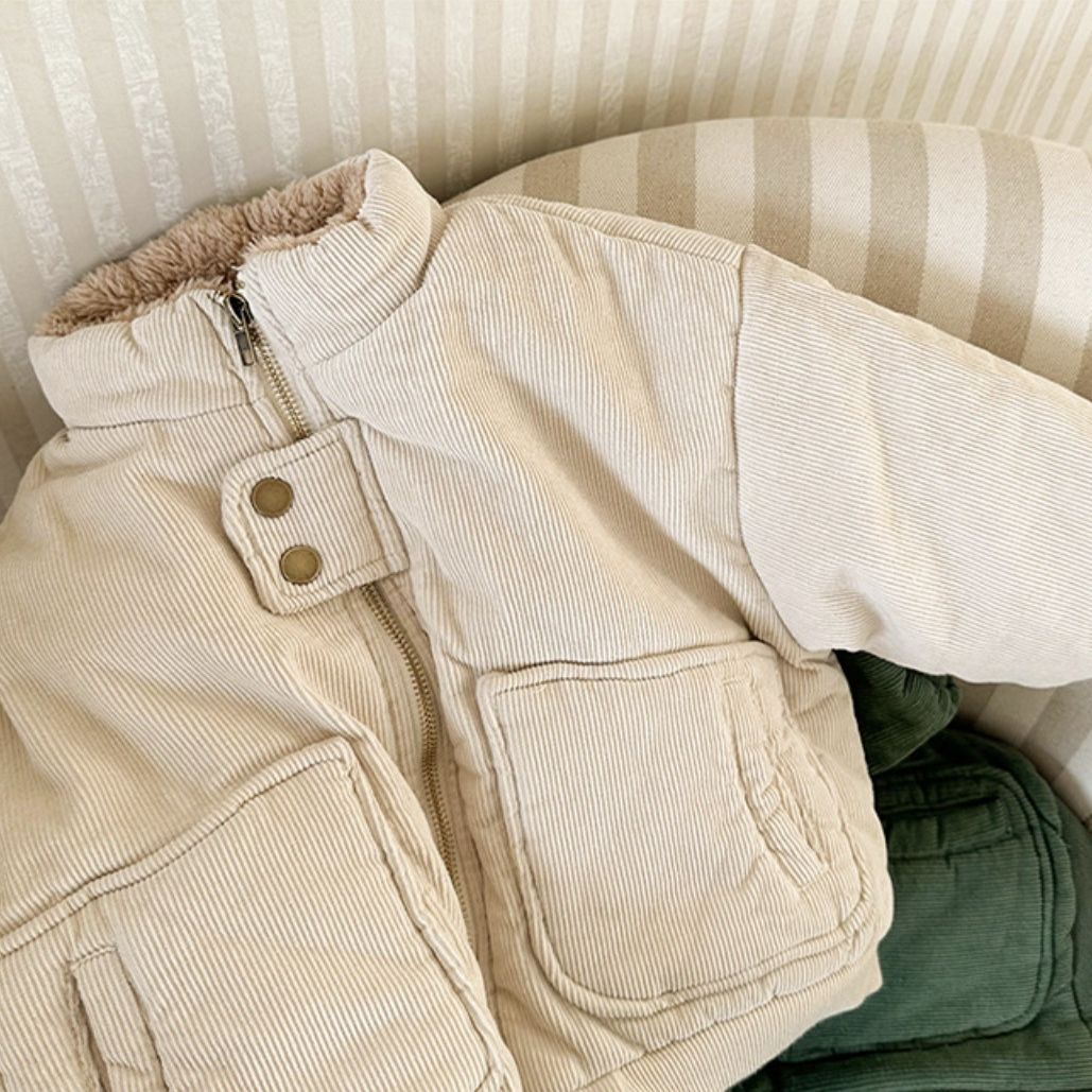 Corduroy plush thick warm jacket