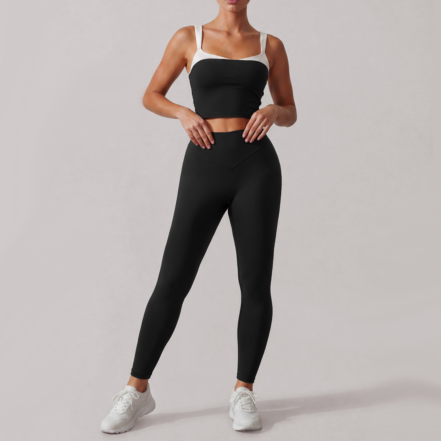 Summer Fitness Yoga Suit Set for Women, Quick-Dry Running High-Waisted Butt-Lifting Shaping Workout Wear 2