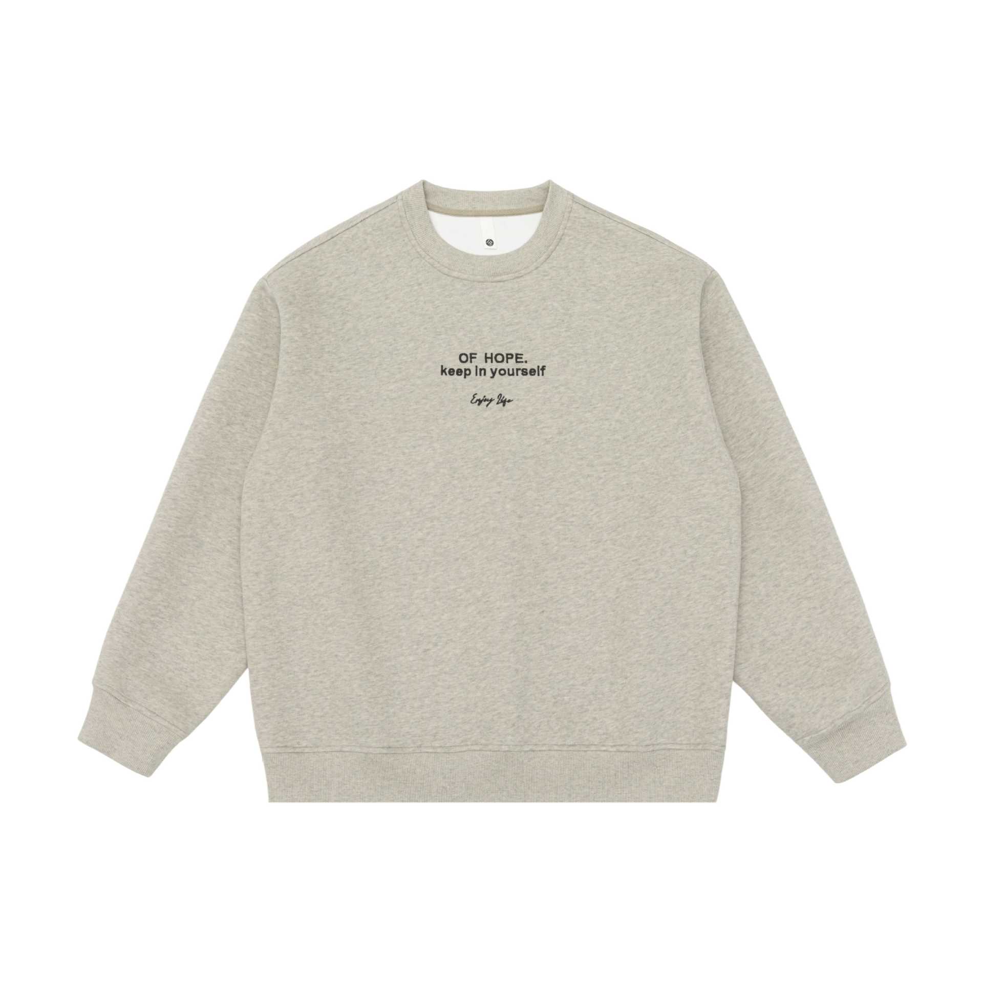 Simple Letter Print Loose Round Neck Hoodie Sweatshirt