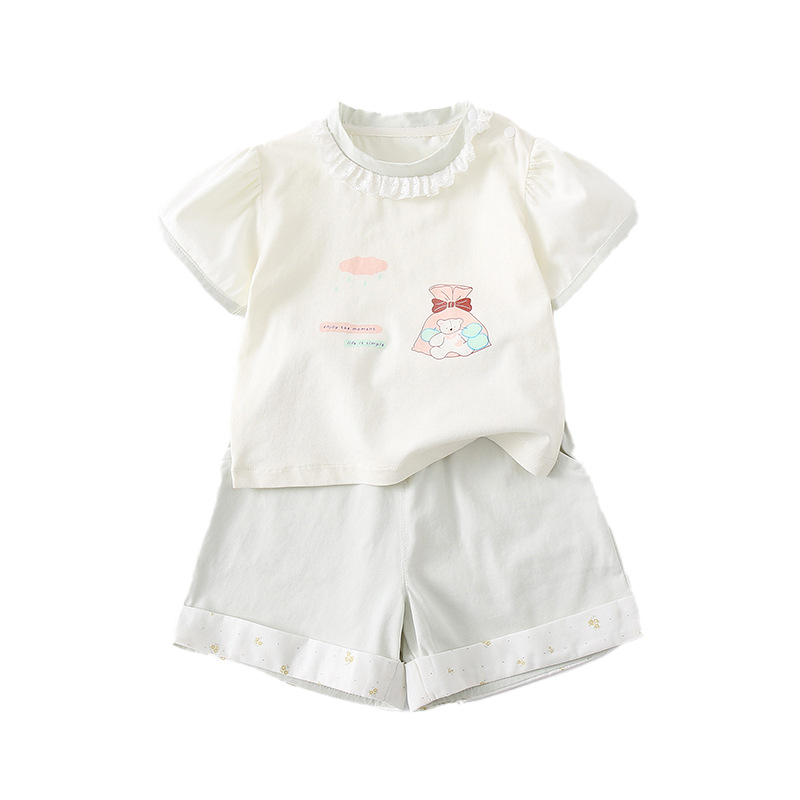 Cute Outfit for Girls, Two-Piece Set with Short Sleeve