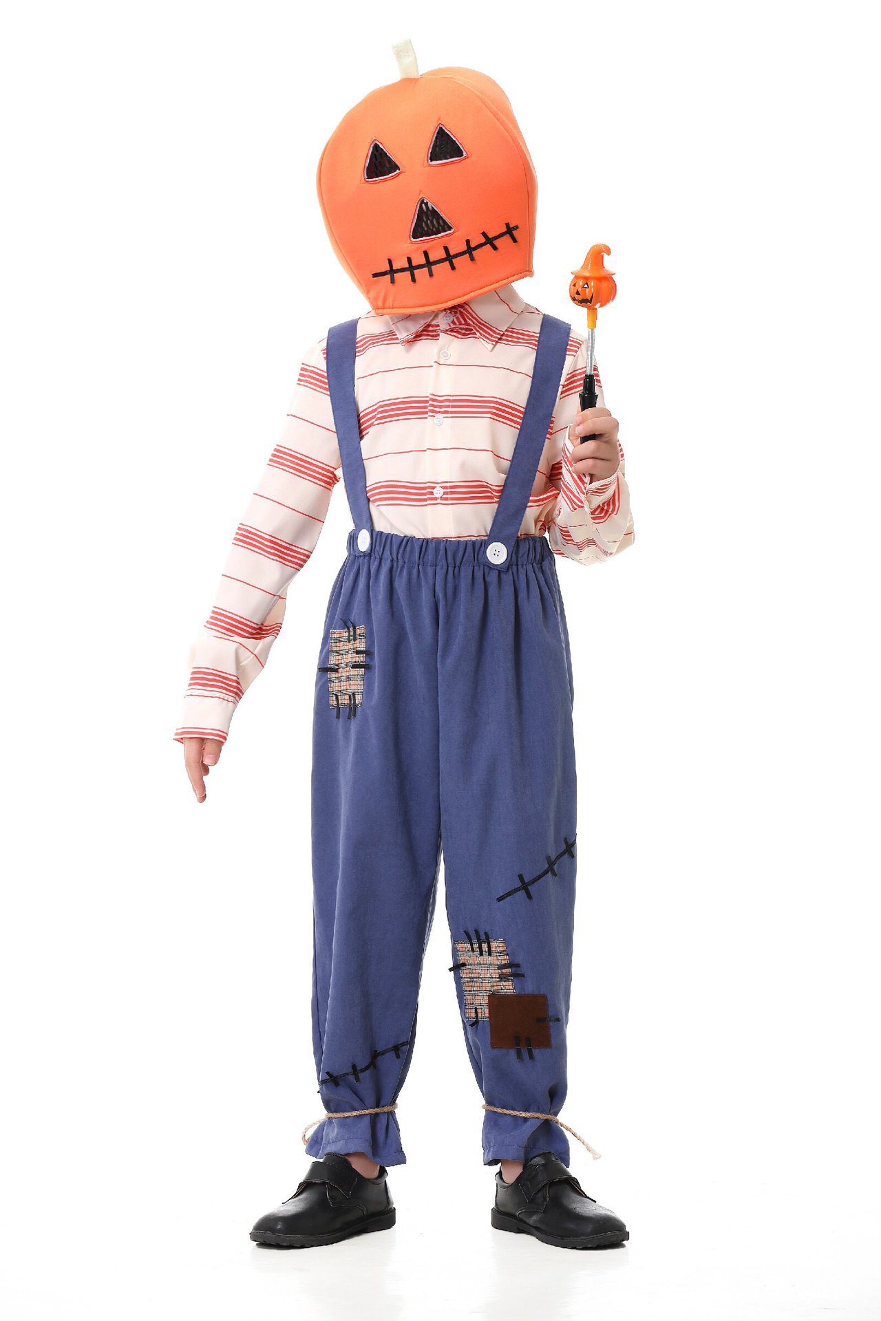 Pumpkin Zombie Scarecrow Overalls Costume for Kids and Adults detail image 18