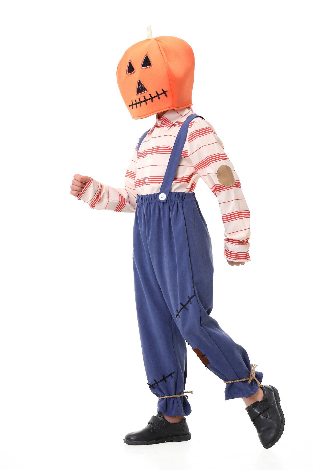 Pumpkin Zombie Scarecrow Overalls Costume for Kids and Adults detail image 20