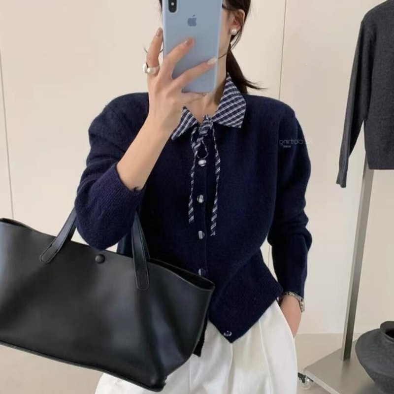 Button knit sweater jacket top