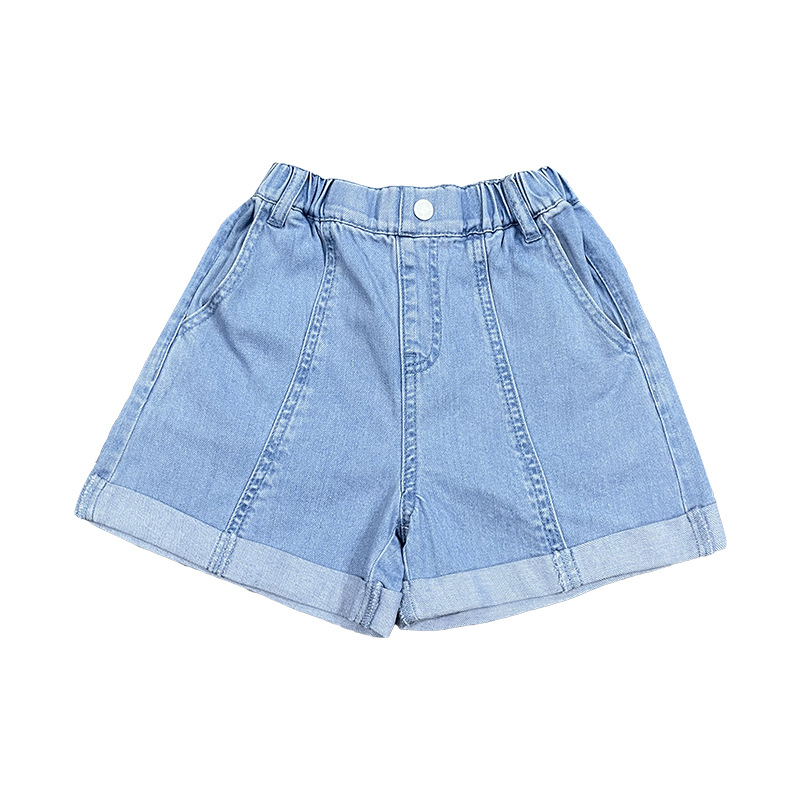 Shorts for Girls, Lightweight Mid-to-Large Size Kids' Denim Hot Pants
