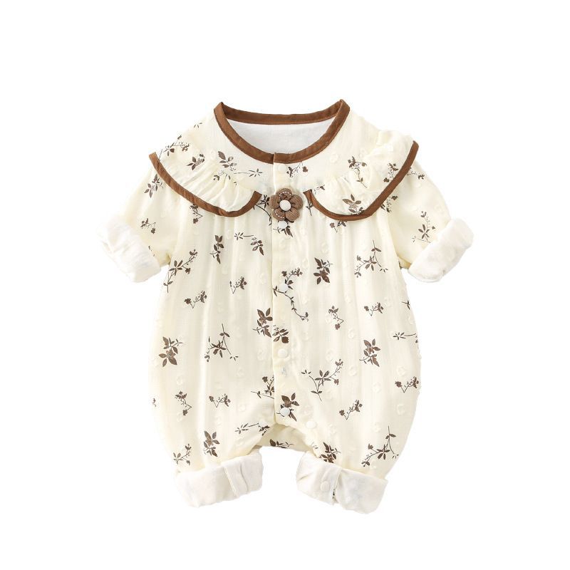 Girl Baby Romper 100 Days First Birthday Cute Princess Double-Layered Bodysuit