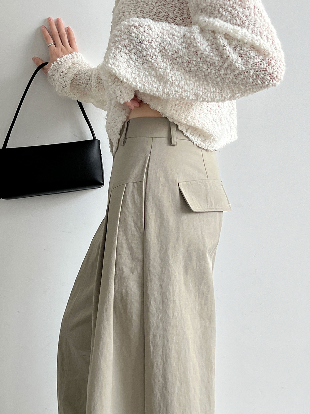 Pleat-Front Wide-Leg Trousers