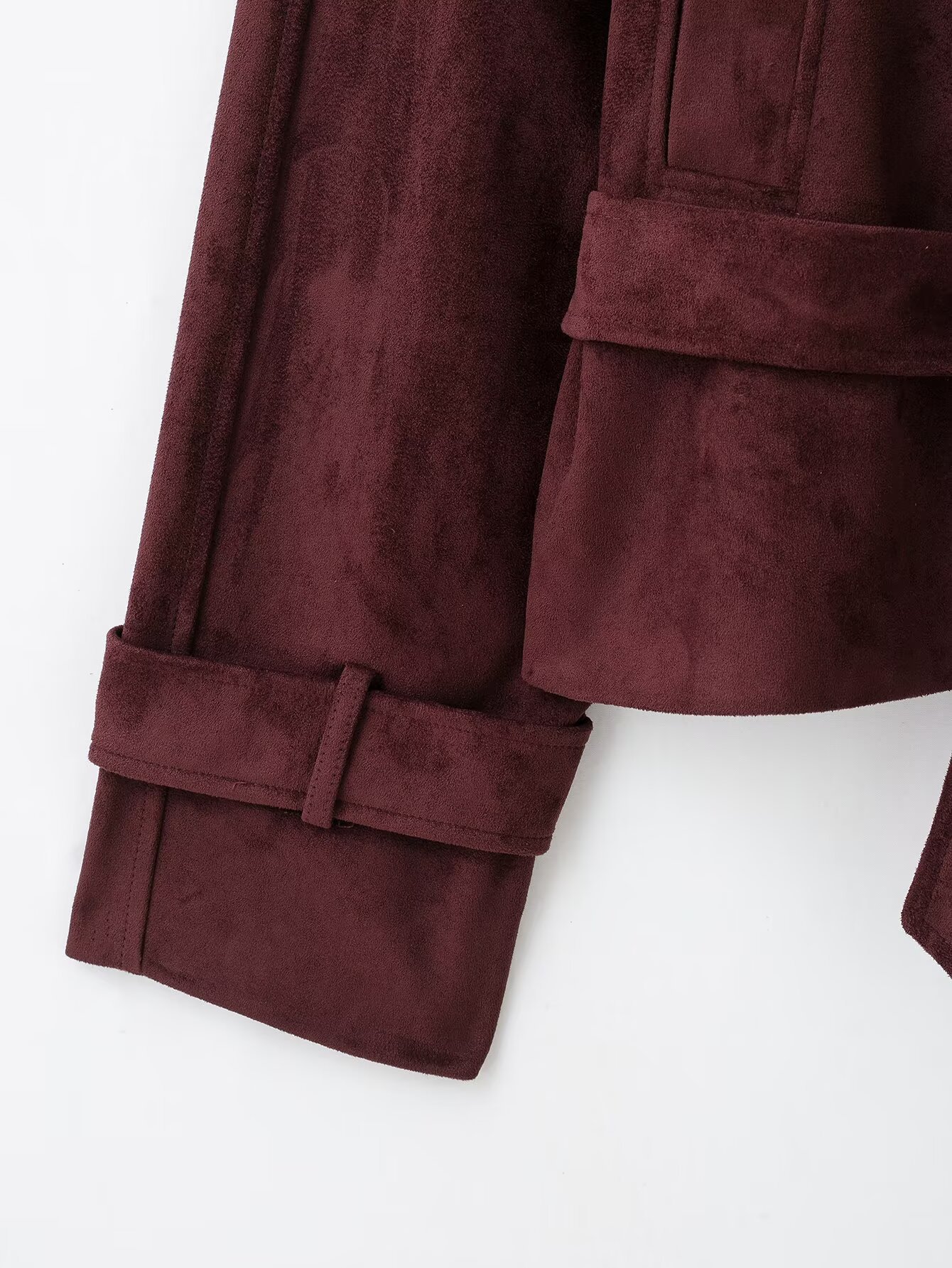 Belted Stand-Collar Jacket