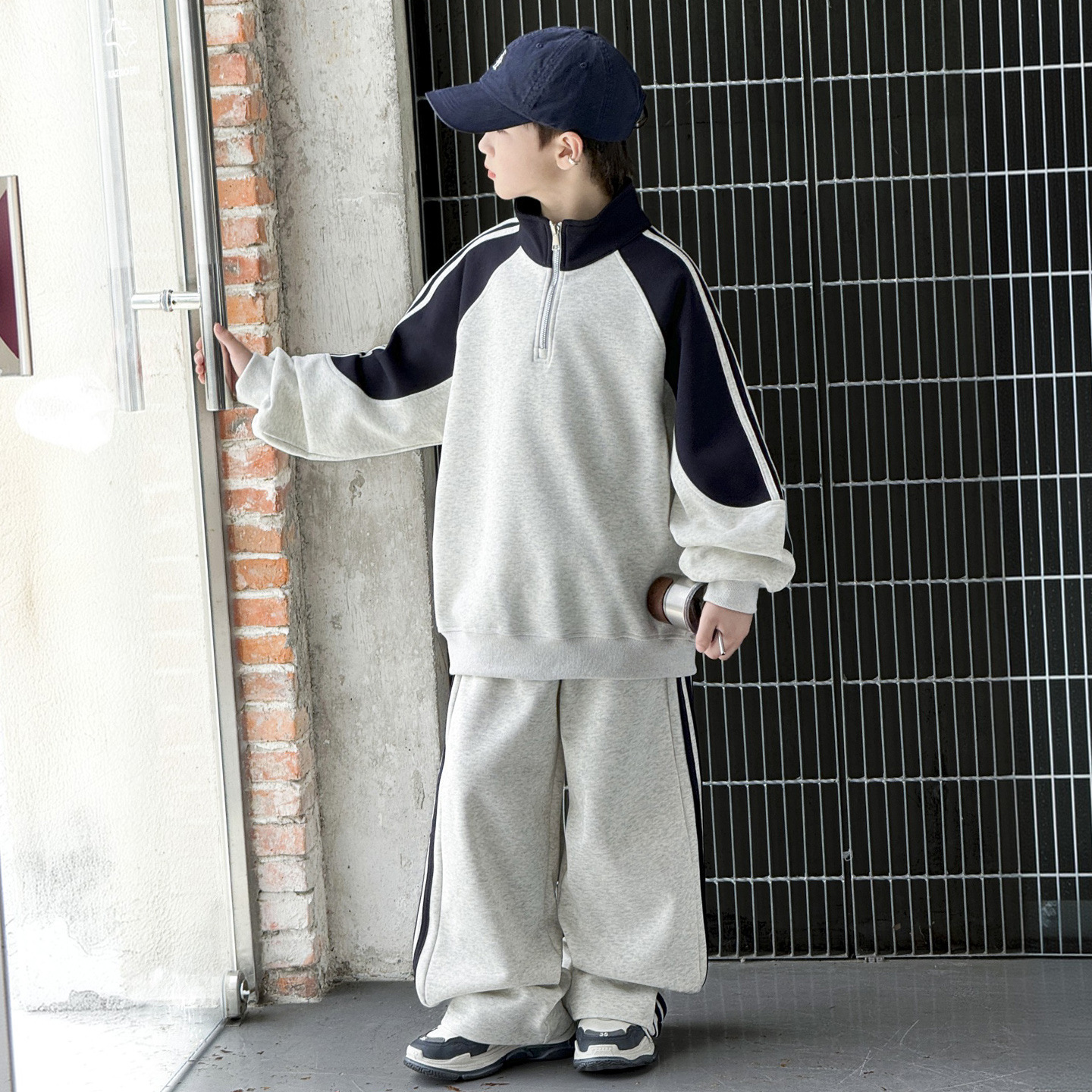 Boys Casual Autumn Hoodie Two-Piece Set
