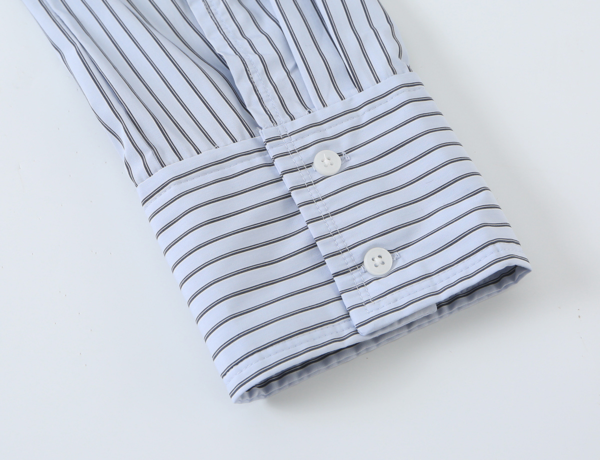 Tie-Neck Striped Shirt