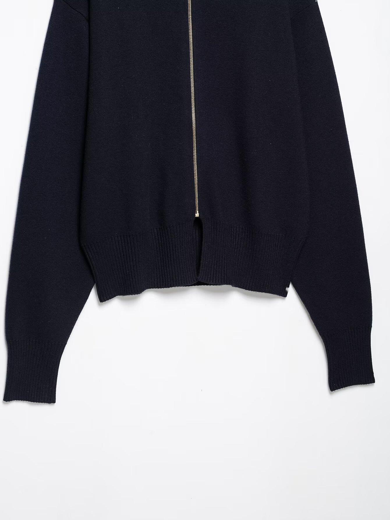 Relaxed Zip Knit Jacket