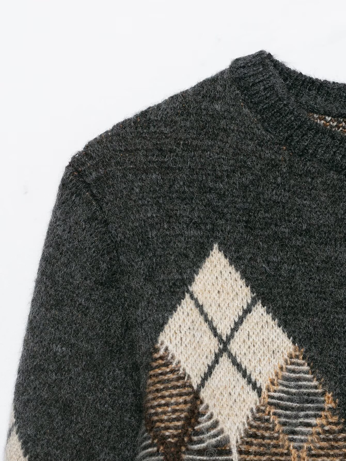 Argyle Knit Cardigan