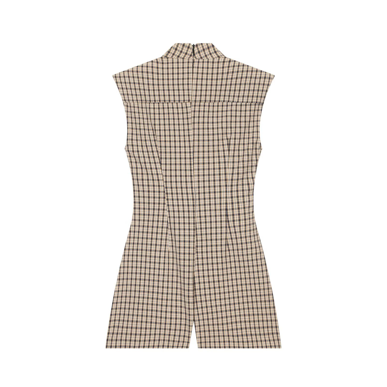 Checked Sleeveless Playsuit