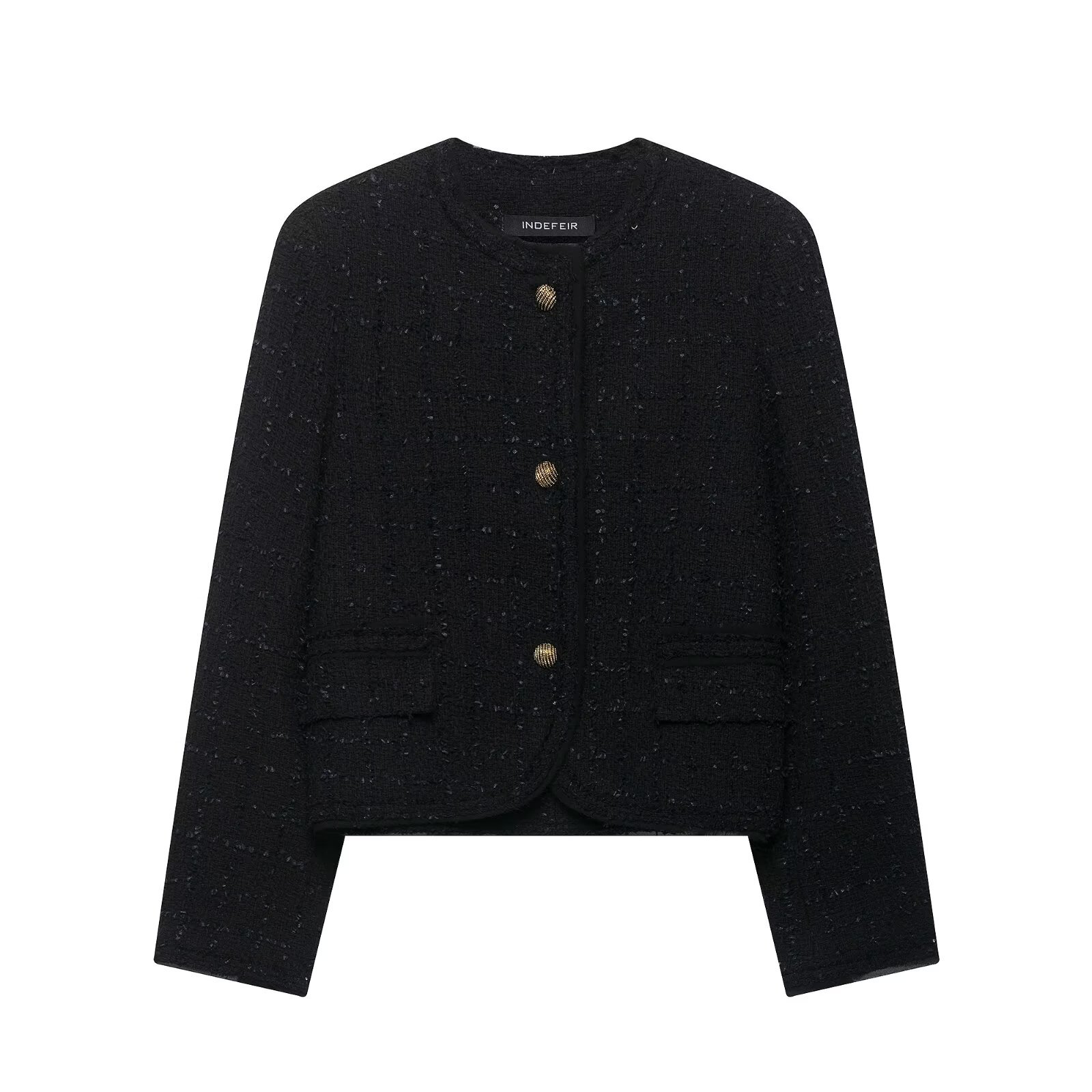 Solid color button jacket