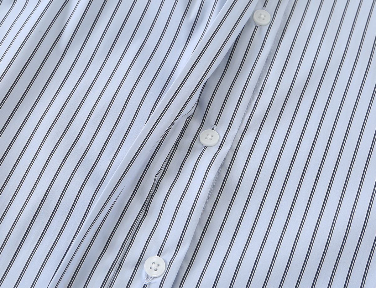 Tie-Neck Striped Shirt