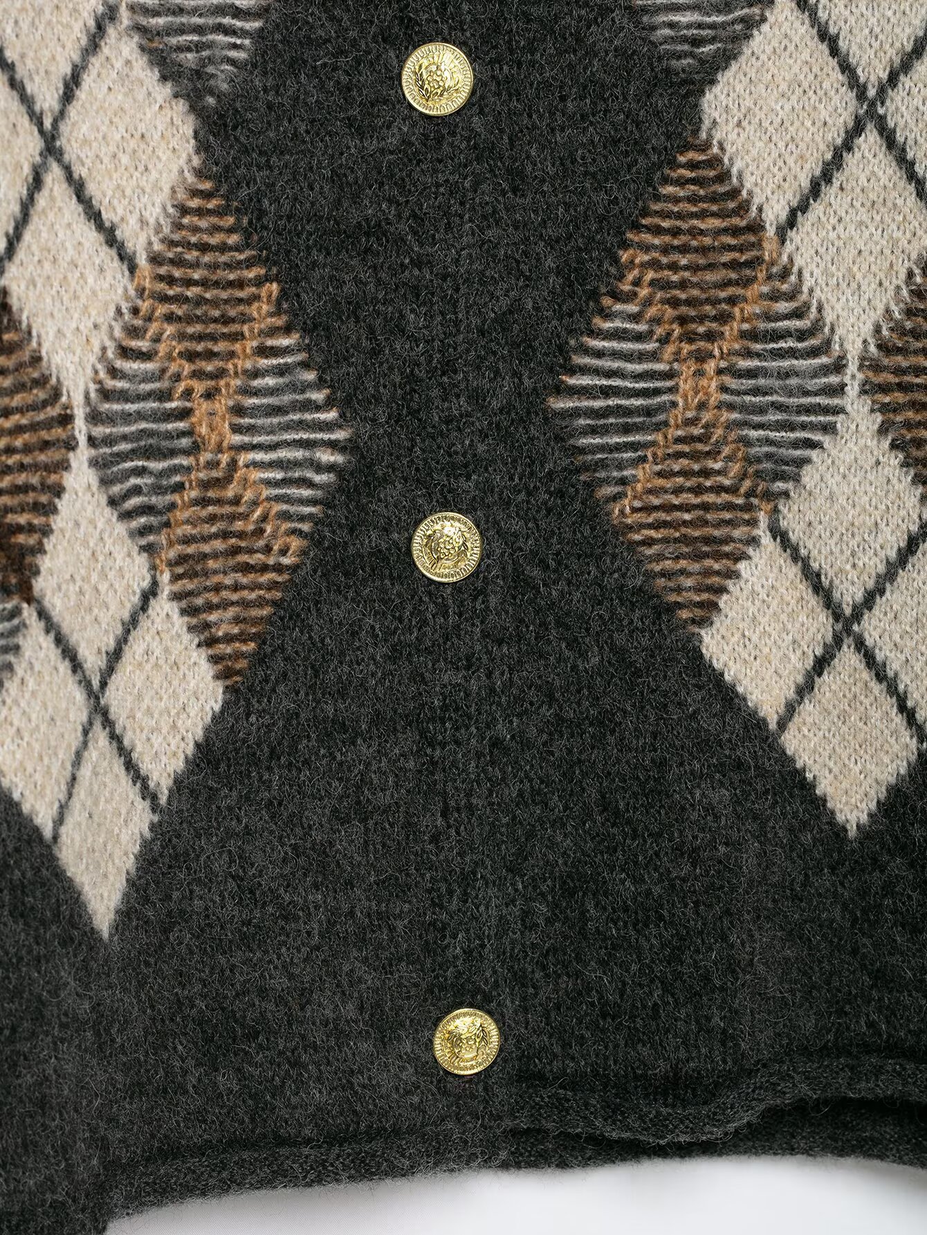 Argyle Knit Cardigan
