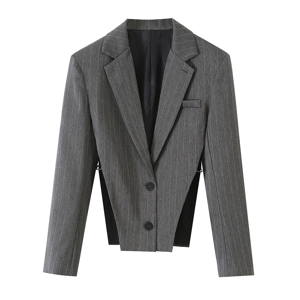 Irregular woolen striped suit for women