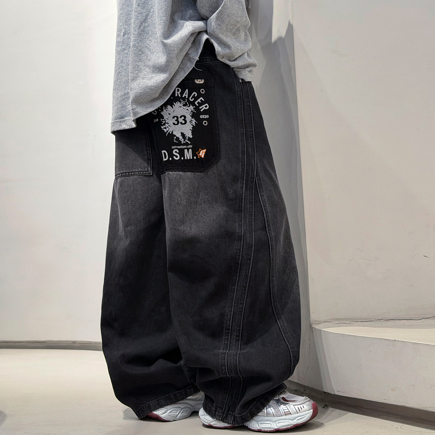 Casual Trendy Wide Leg Denim Pants for Boys