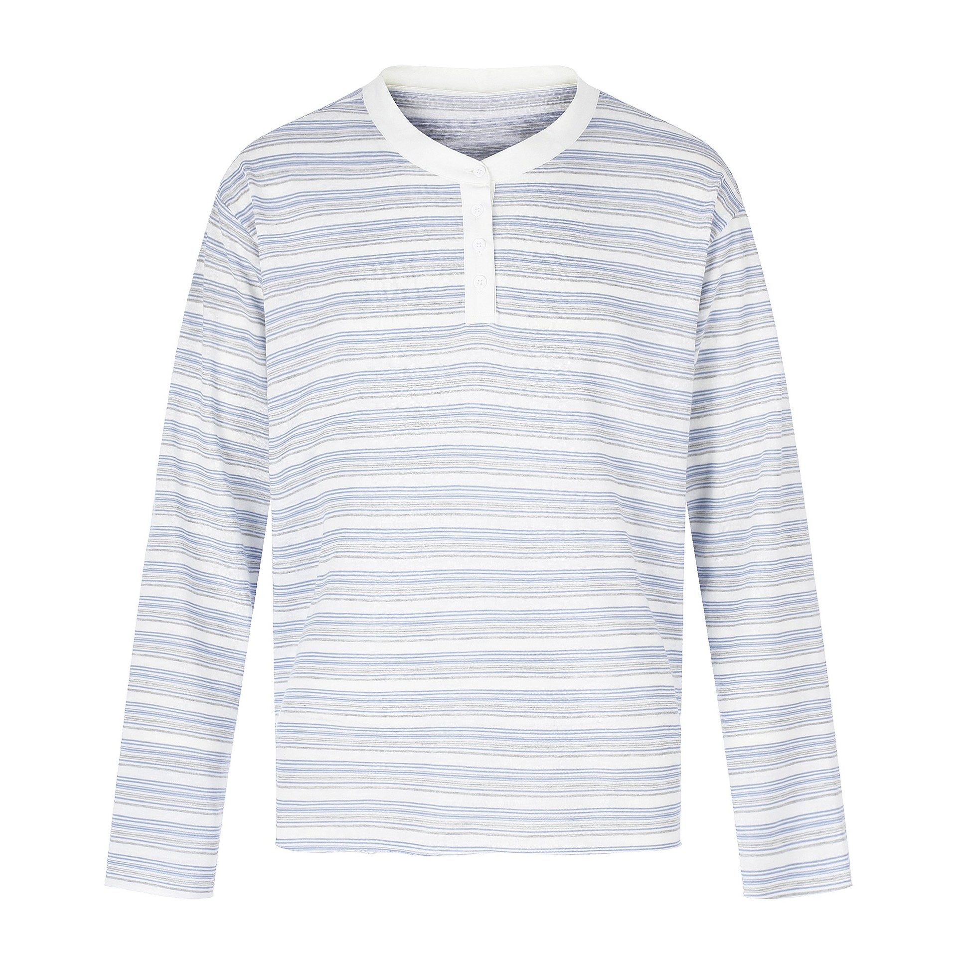 Striped Long Sleeve Henley T-Shirt