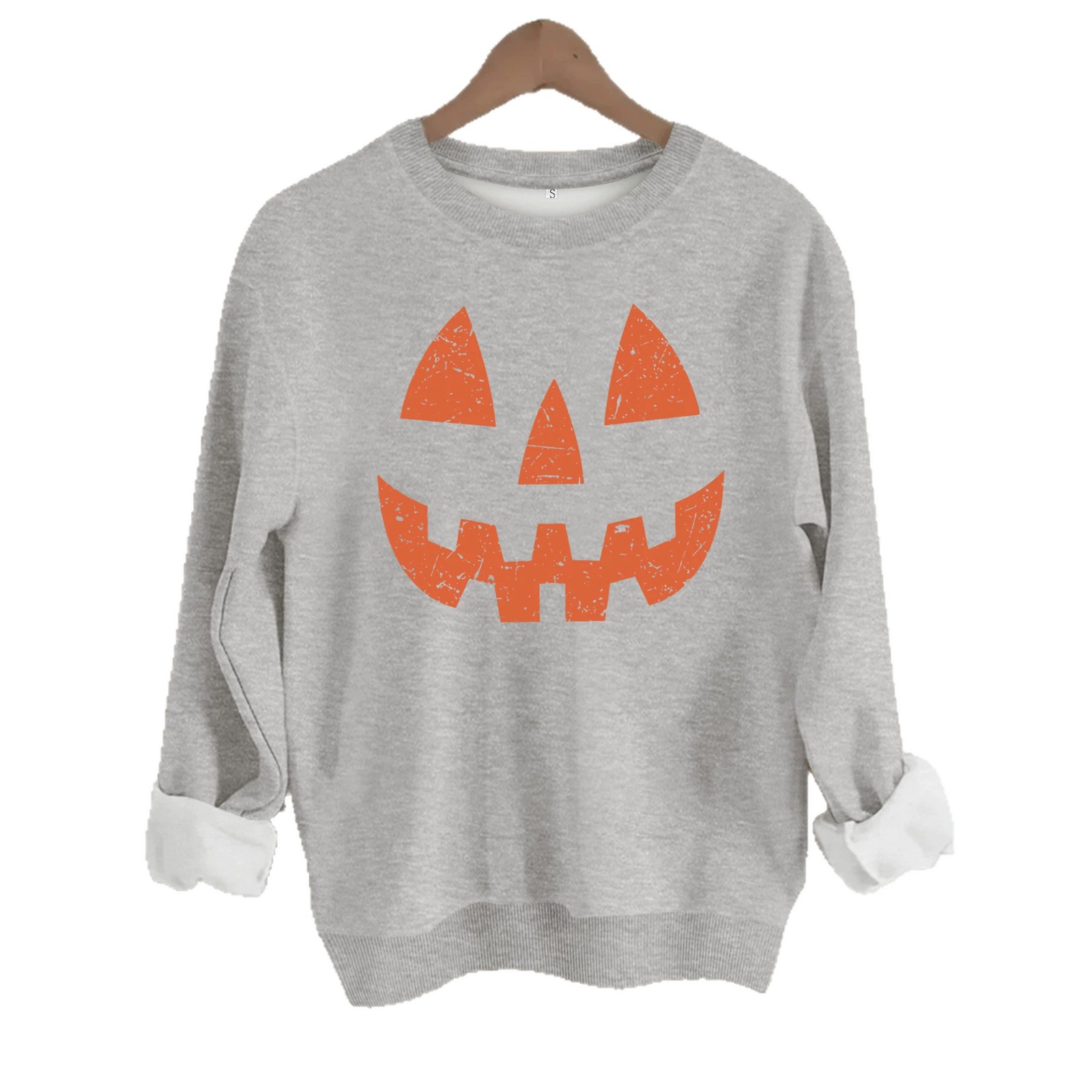 Smiling printed loose women's fleece hoodie