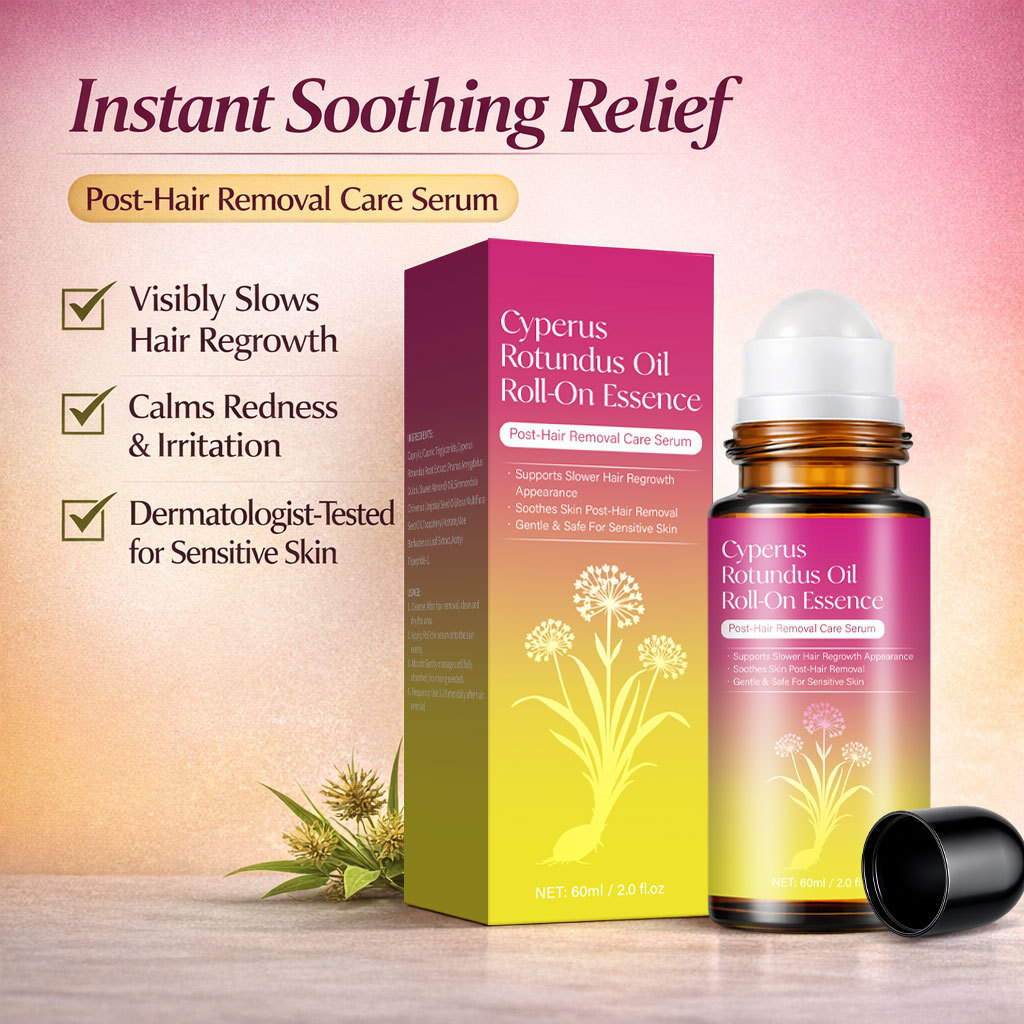 Roll-On Cyperus Rotundus Essential Oil for Hair Removal Care, Moisturizing Soothing Skin